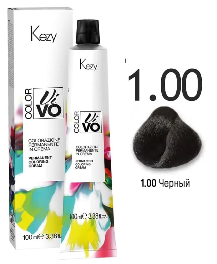 KEZY  Color Vivo Крем-краска 1.00 Черный, 100 мл. 
