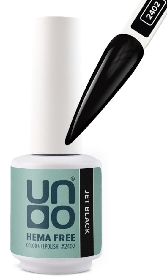 UNO HEMA FREE Гель-лак 2402 Угольно-черный - Jet Black, 10 г