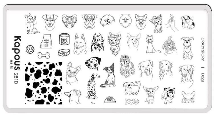 Kapous Nails Пластина для стемпинга "Crazy story" Dogs