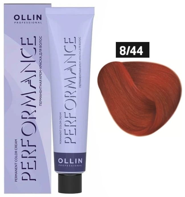 OLLIN PERFORMANCE  8/44 светло-русый интенсивно-медный 60мл Перманентная крем-краска для волос