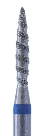 Фреза Алмазная Пламя острое средней зернистости Кристалл Nails (Торнадо) (синяя насечка) d.1.8