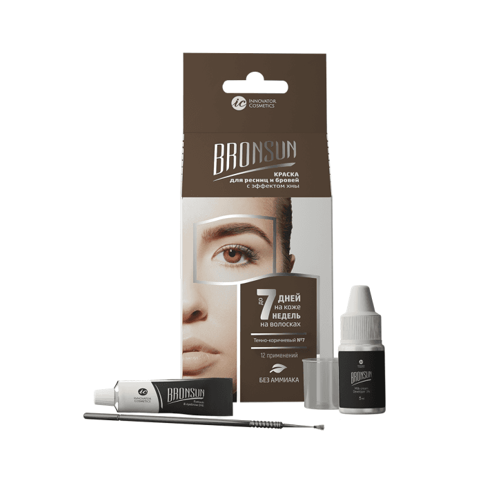BRONSUN Набор для домашнего окрашивания №7, цвет темно-коричневый.