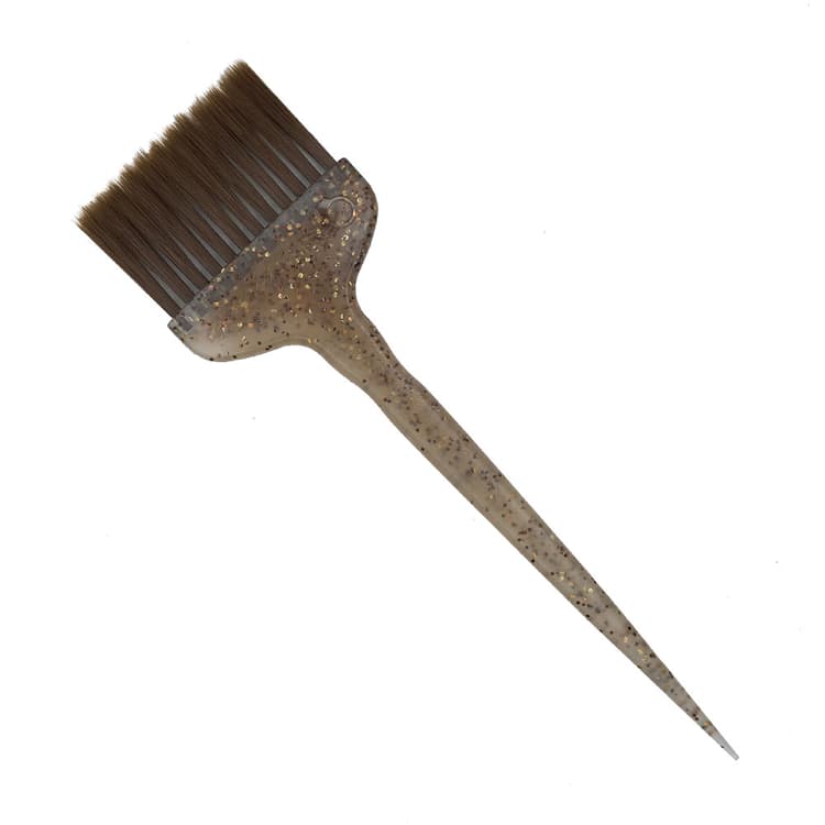 Gera Professional Кисть "Гармония", темно-коричневая щетина, цвет полупрозрачный с золот. блестками