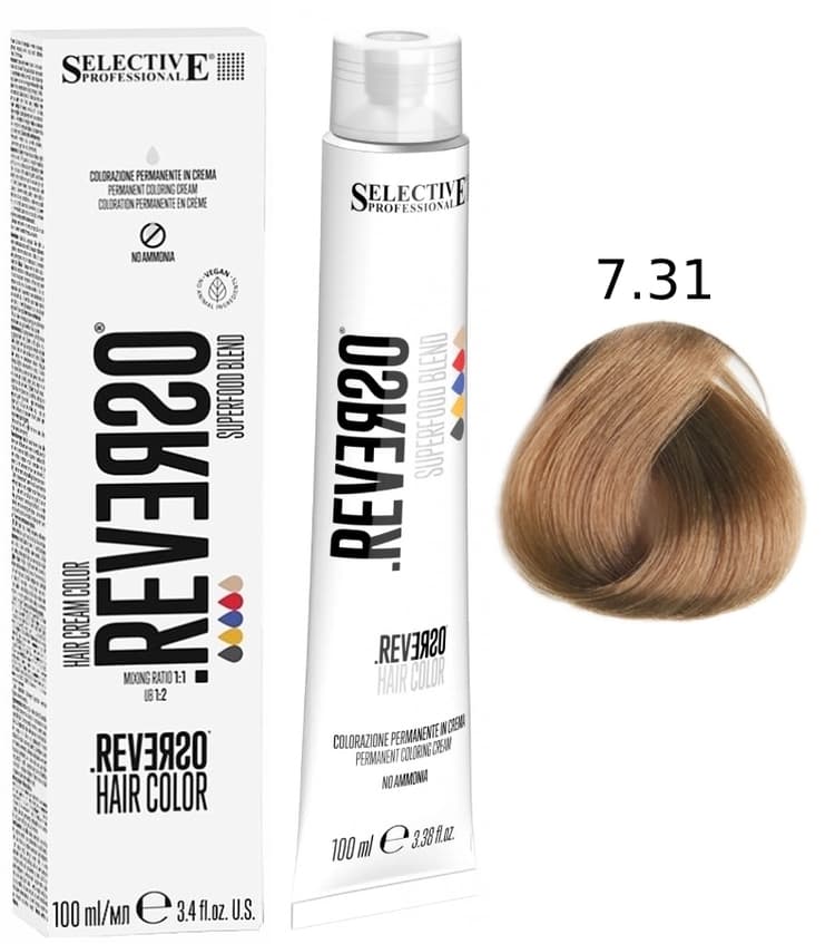 SELECTIVE Reverso Hair Color 7.31 Блондин "Бразильский орех"