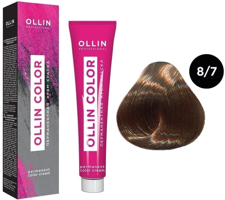 OLLIN COLOR  8/7 светло-русый коричневый 60мл Перманентная крем-краска для волос