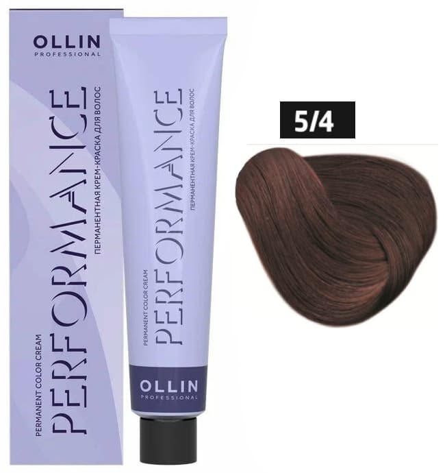 OLLIN PERFORMANCE  5/4 светлый шатен медный 60мл Перманентная крем-краска для волос