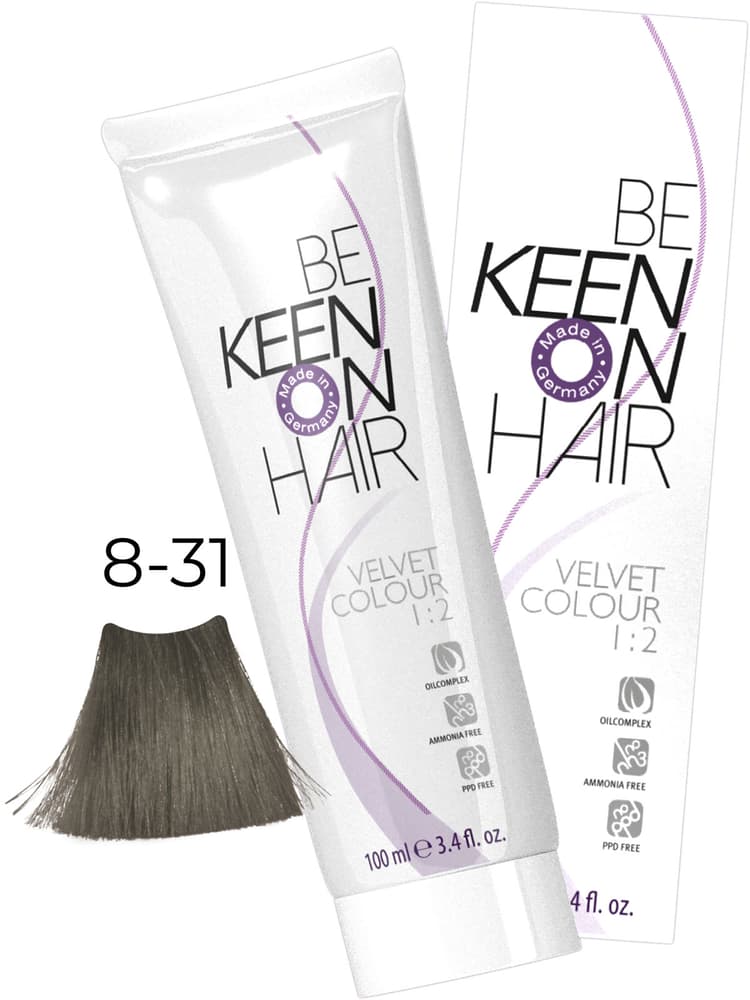 KEEN VELVET COLOUR 8.31 Золотисто-пепельный блондин/ Blond Gold-Asch, 100 мл, без аммиака