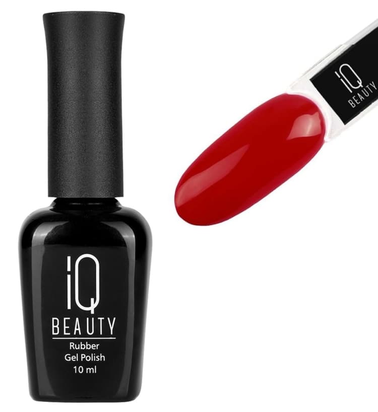 IQ BEAUTY Каучуковый гель-лак с кальцием №170 10 мл. Emperor cherry red