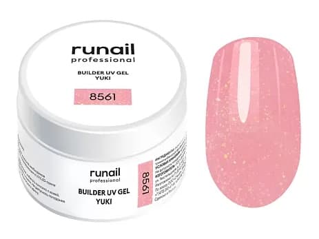 RuNail Моделирующий УФ-гель с хлопьями Юки BUILDER UV GEL YUKI, 15 г №8561