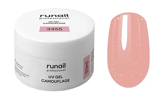 RuNail Камуфлирующий УФ-гель (цвет: Сияющий френч), 15 г