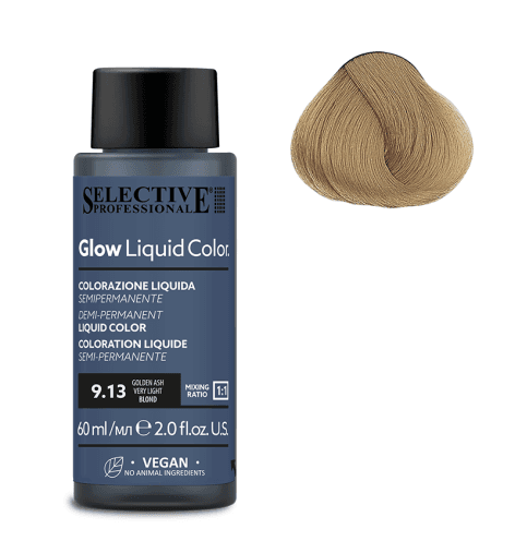 SELECTIVE Glow Liquid Color 9.13 Очень светлый блондин пепельно золотистый 60мл