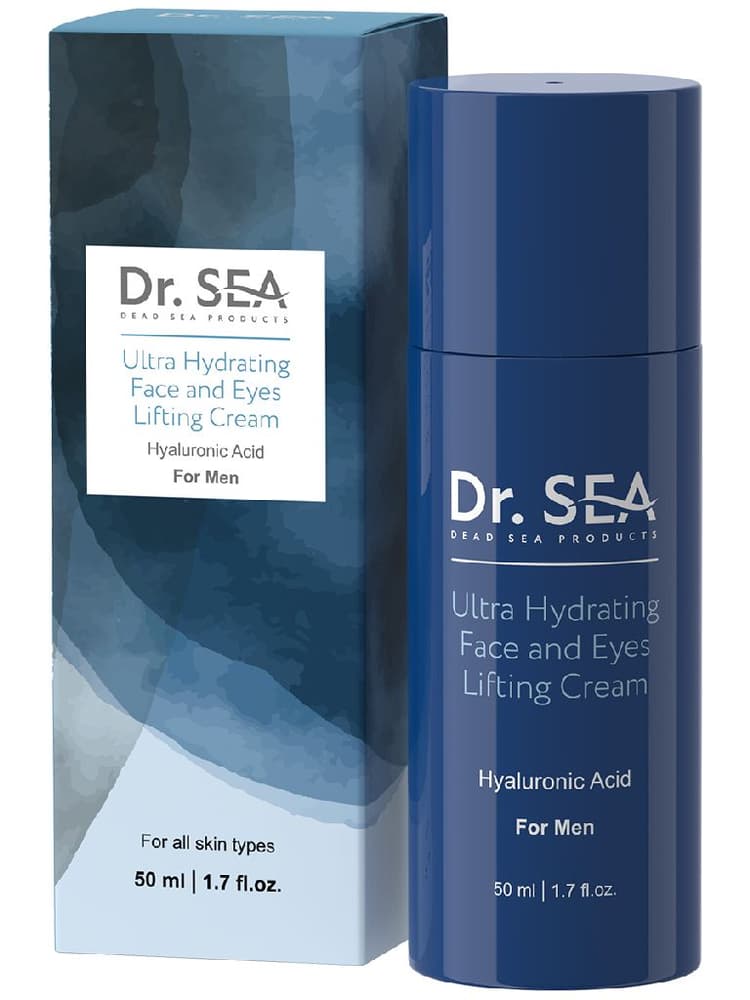 Dr. Sea Ультра увлажняющий лифтинг крем для лица и зоны вокруг глаз с гиалуроновой  кислотой для мужчин 50мл