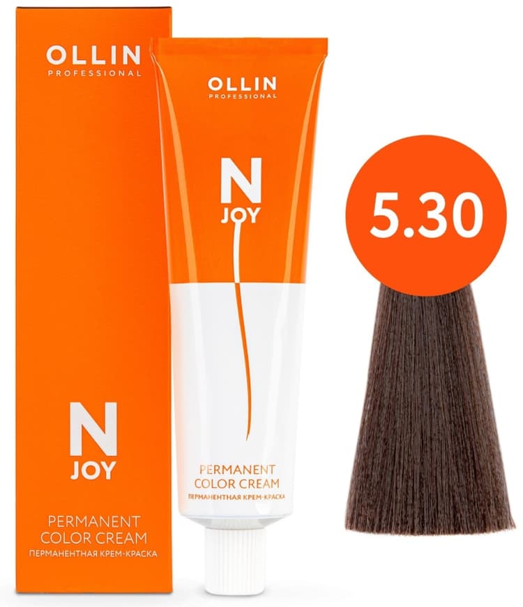 OLLIN "N-JOY"  5/30 – светлый шатен золотистый, перманентная крем-краска для волос 100мл