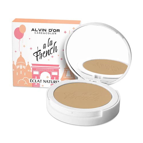 Alvin D'or A LA FRENCH Пудра компактная фиксирующая Eclat Naturel (тон 03 Natural beige), 10 гр.