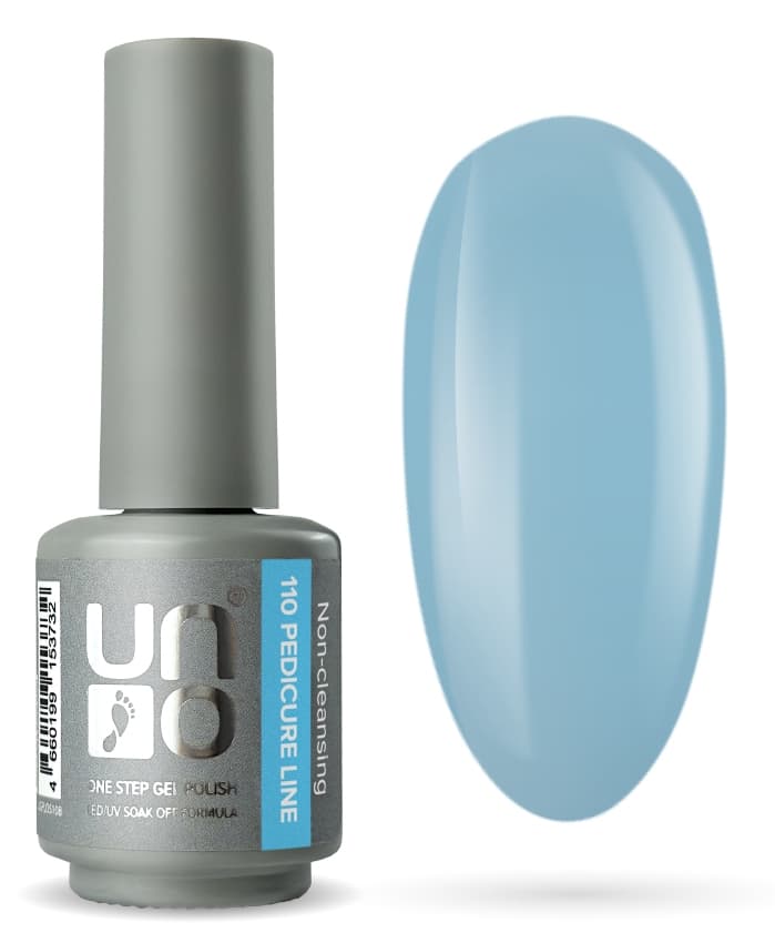 Гель-лак "UNO" Pedicure Line Однофазный № 110, цвет голубой 8 г. 