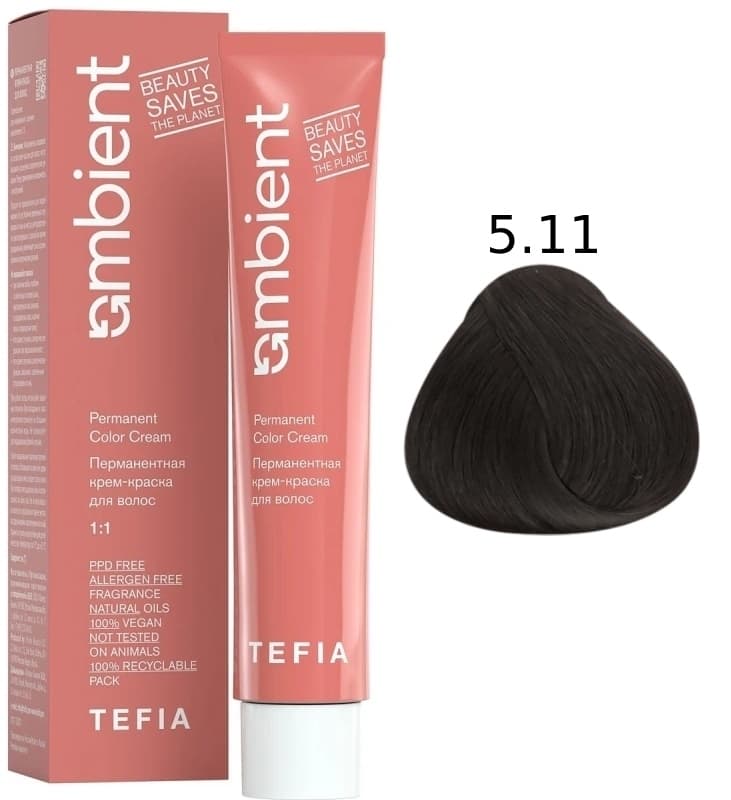 TEFIA AMBIENT 5.11 Светлый брюнет интенсивный пепельный 60 мл
