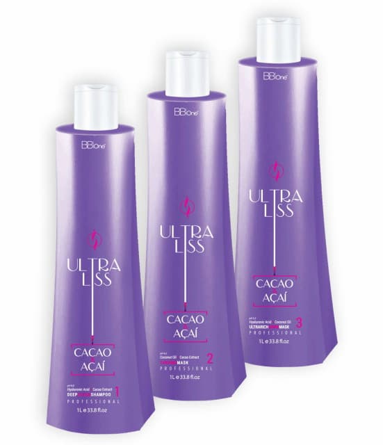 BB One Ultra Liss Cacao & Acai Набор 3х1000 мл (шампунь + реконструктор + маска)