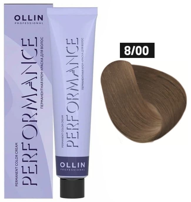 OLLIN PERFORMANCE  8/00 светло-русый глубокий 60мл Перманентная крем-краска для волос