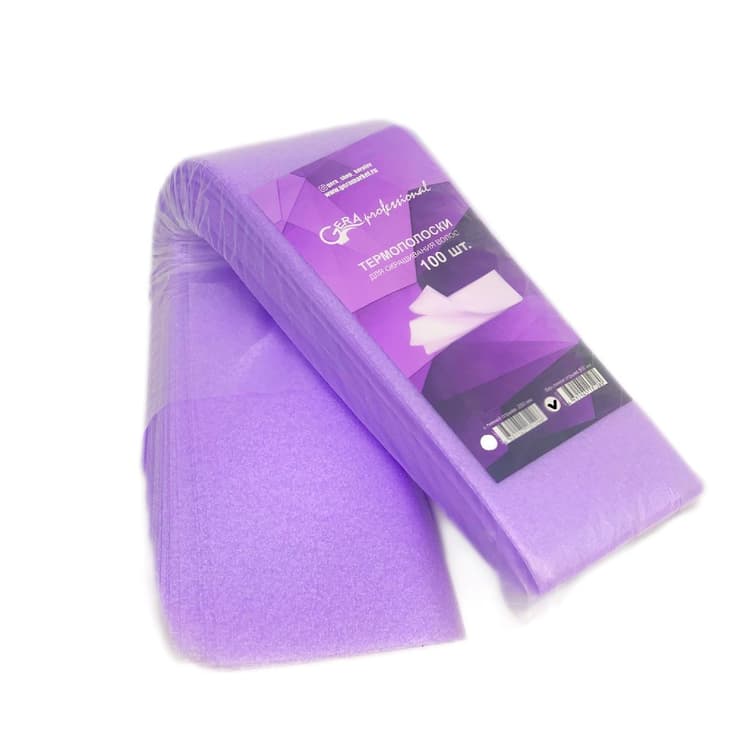 Gera Professional Термополоски для окрашивания 50 см, без линии отрыва, фиолетовые, 100 шт/уп.