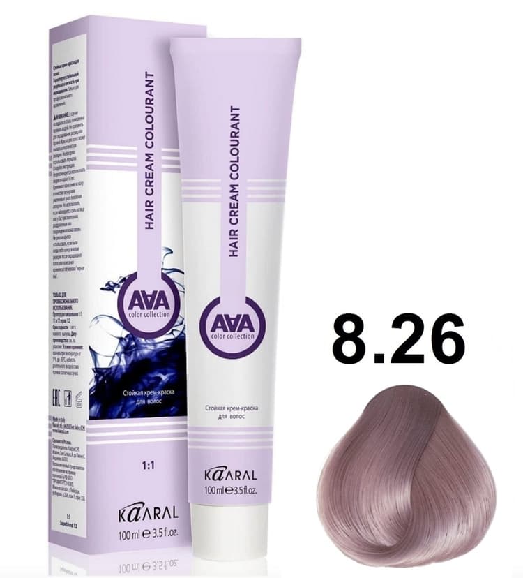 KAARAL AAA Hair crem colorant 8.26 светлый блондин фиолетово-розовый 100мл 