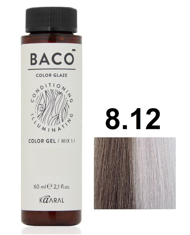 KAARAL Baco Color Glaze 8.12 светлый блондин пепельно-фиолетовый 60 мл