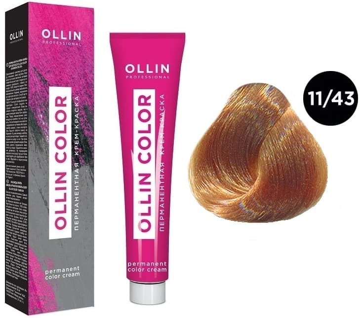 OLLIN COLOR 11/43 специальный блондин медно-золотистый 60мл Перманентная крем-краска для волос