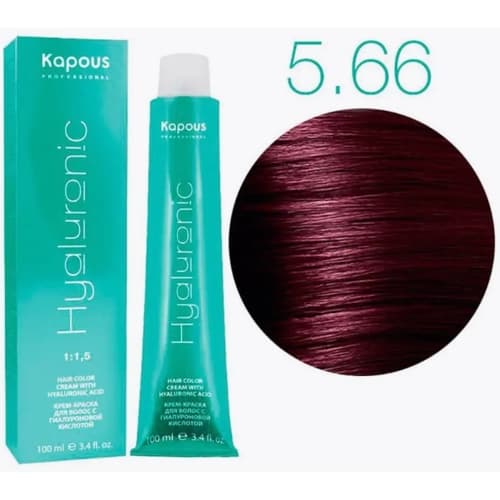 Kapous Hyaluronic 5.66 Светлый коричневый красный интенсивный, 100 мл