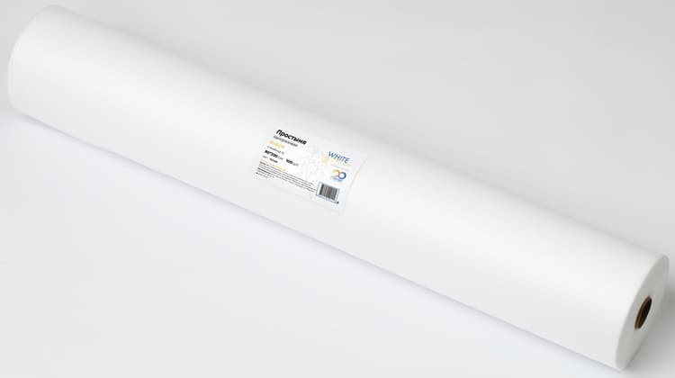 Простыня однор. спанбонд 12г/м2 "Выбор", 80*200см, 100 шт/рулон с перфорацией, белый 