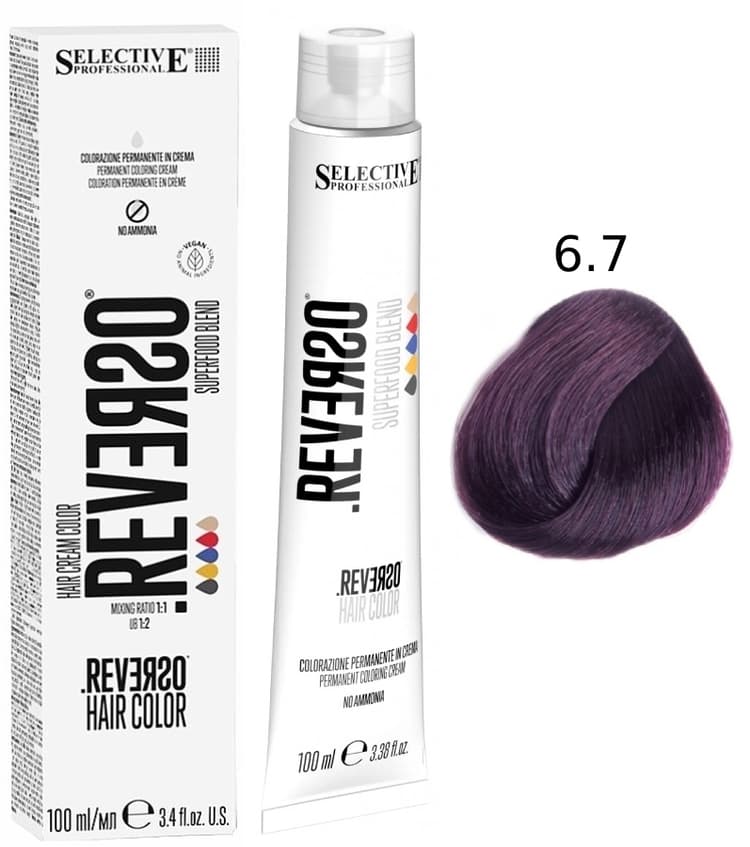 SELECTIVE Reverso Hair Color 6.7 Темный блондин фиолетовый