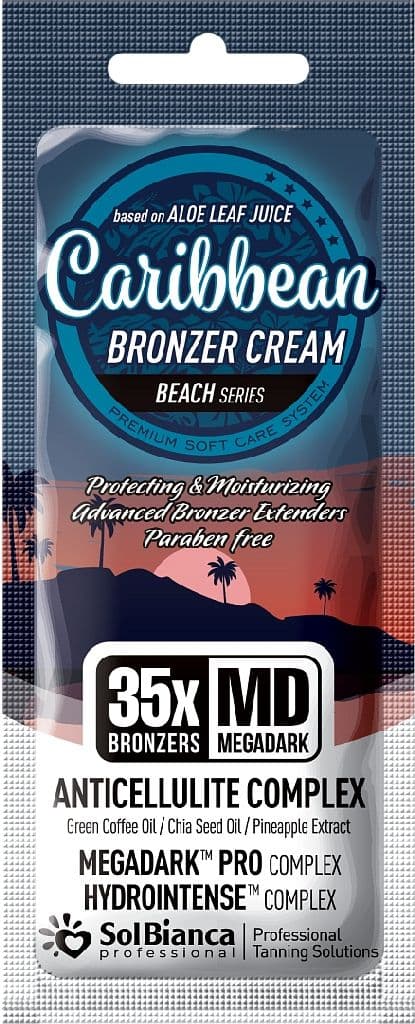 SolBianca Крем "Caribbean" с маслами зеленого кофе, семян чиа, экстрактом ананаса и 35-бронзаторами 15 мл