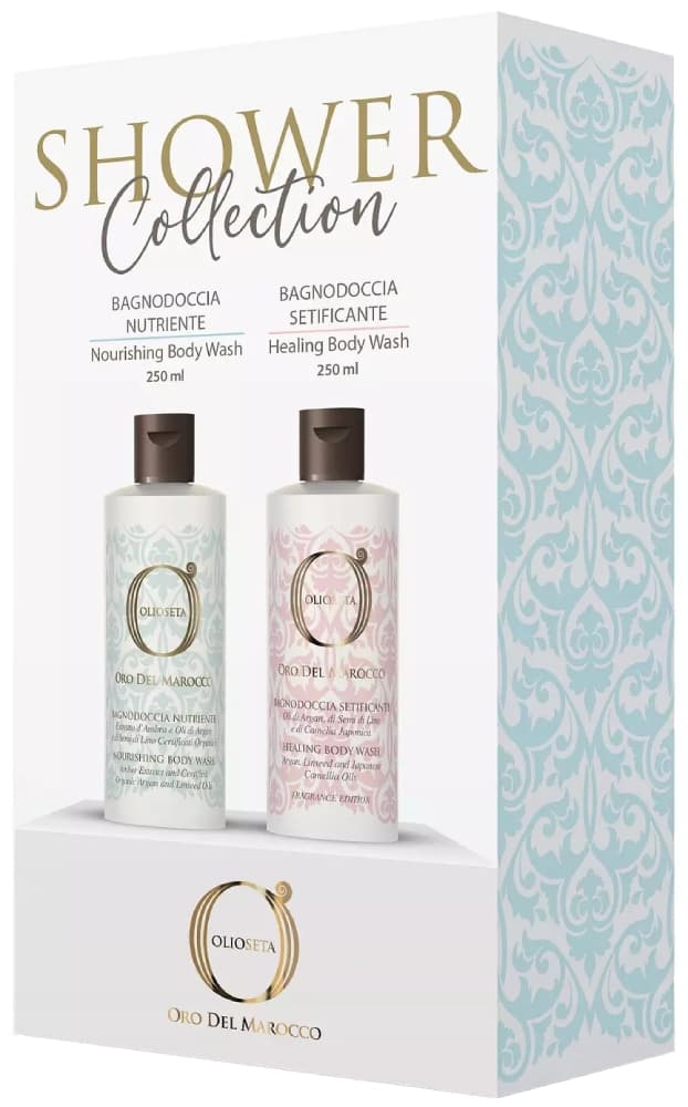 BAREX OLIOSETA Золото Марокко SHOWER COLLECTION (Питательная гель-пена250мл + гель-пена для душа и ванны 250мл)