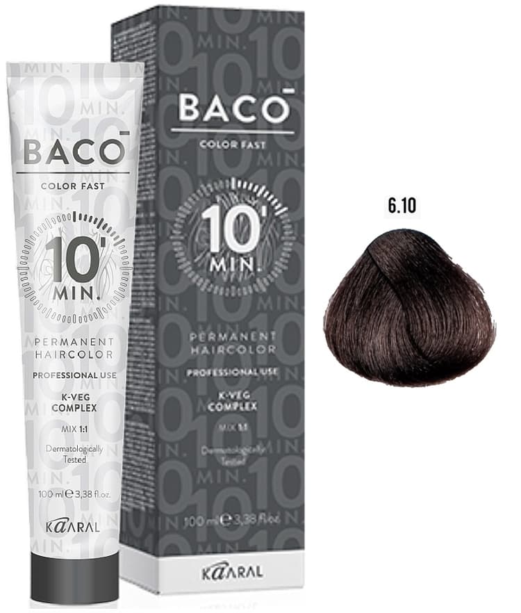 KAARAL Baco Color Fast 6.10 темный блондин пепельный натуральный 100 мл