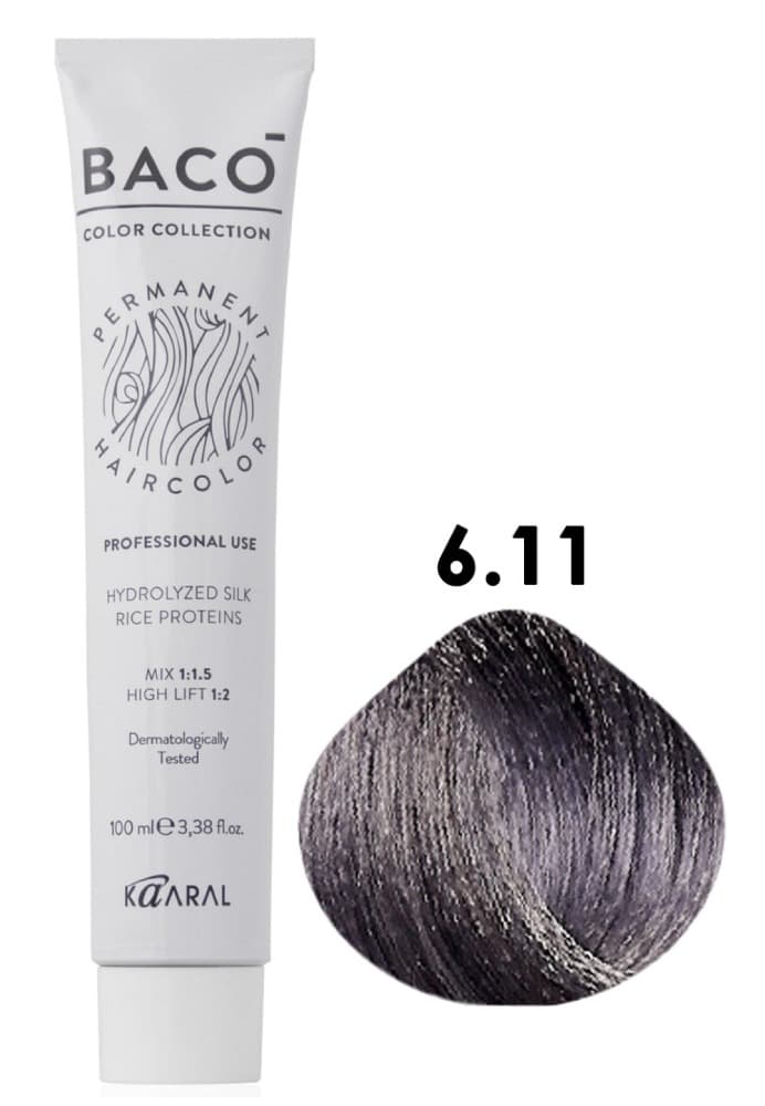 KAARAL Baco color  6.11 тёмный блондин интенсивно-пепельный 100 мл