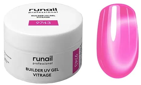 RuNail Моделирующий УФ-гель витражный BUILDER UV GEL VITRAGE, 15г №9743