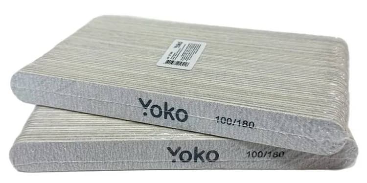 YOKO Пилка прямая на деревянной основе зебра 17,8 см 100/180, 50шт/уп.