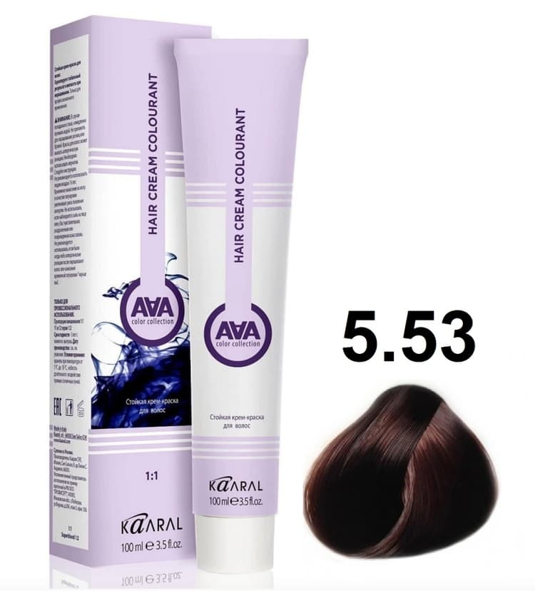 KAARAL AAA Hair crem colorant 5.53 светлый махагоново-золотистый каштан 100мл
