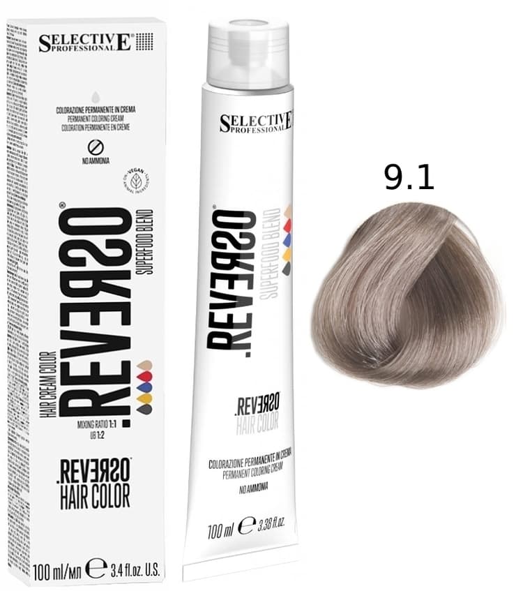 SELECTIVE Reverso Hair Color 9.1 Очень светлый блондин пепельный