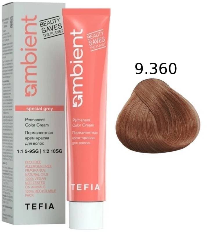 TEFIA AMBIENT 9.360 Очень светлый блондин золотисто-махагоновый для седых волос 60 мл