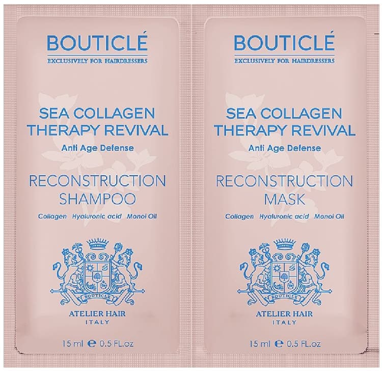 Bouticle Пробник коллагеновый шампунь Reconstruction Shampoo/коллагеновая  маска15+15мл