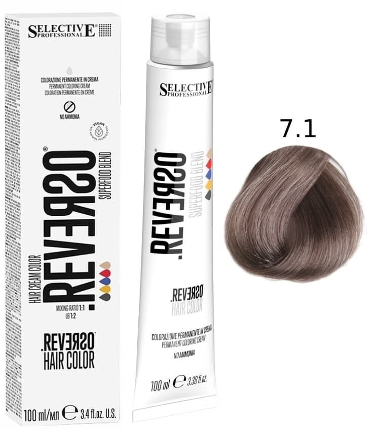 SELECTIVE Reverso Hair Color 7.1 Блондин пепельный
