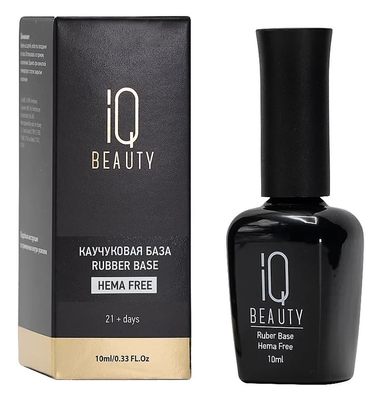 IQ BEAUTY Базовое каучуковое покрытие Rubber base HEMA free, 10 мл 