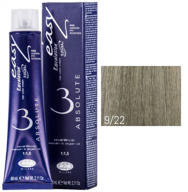 Lisap Absolute 9/22 очень светлый блондин насыщенный пепельный 60 мл