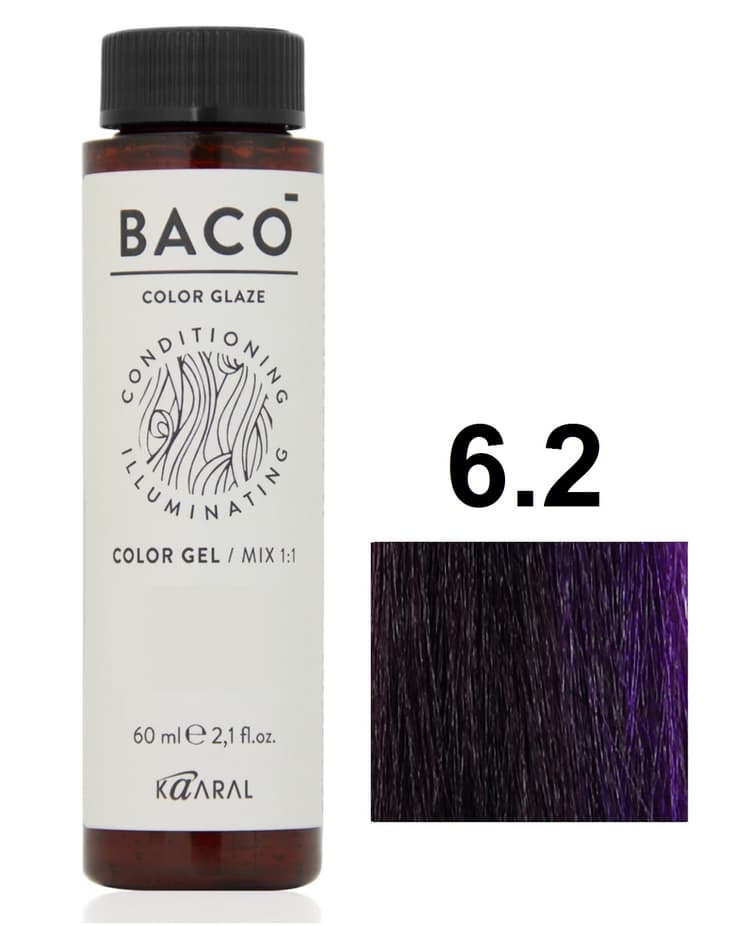 KAARAL Baco Color Glaze 6.2 темный блондин фиолетовый 60 мл