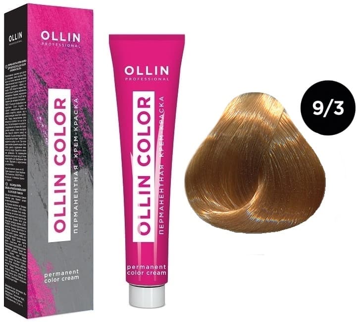 OLLIN COLOR  9/3 блондин золотистый 60мл Перманентная крем-краска для волос