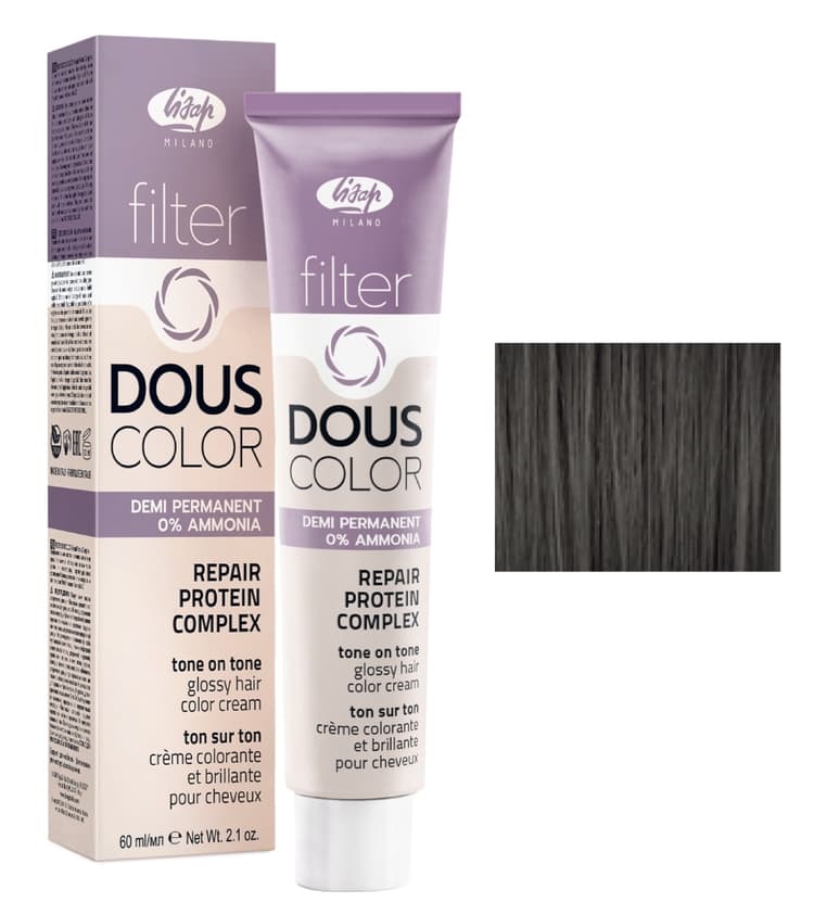 Lisap Filter Douscolor 4/28 пепельный каштановый жемчужный 60 мл