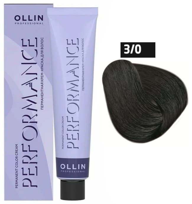 OLLIN PERFORMANCE  3/0 темный шатен 60мл Перманентная крем-краска для волос