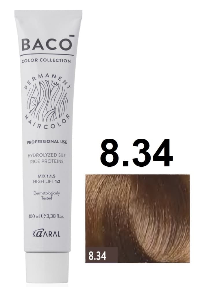 KAARAL Baco color  8.34 светлый золотисто-медный блондин 100 мл.