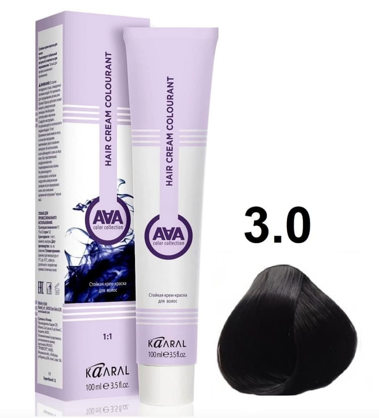 KAARAL AAA Hair crem colorant 3.0 темный каштан 100мл