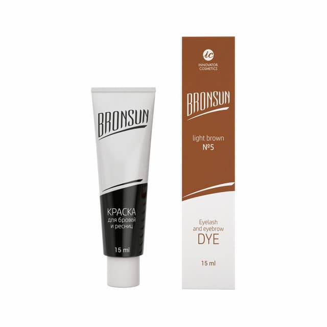 BRONSUN Краска для бровей и ресниц №5, цв.светло-коричневый, 15 мл