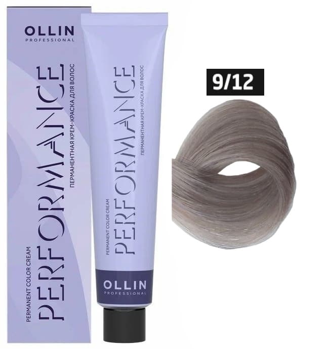 OLLIN PERFORMANCE  9/12 блондин пепельно-фиолетовый 60мл Перманентная крем-краска для волос 
